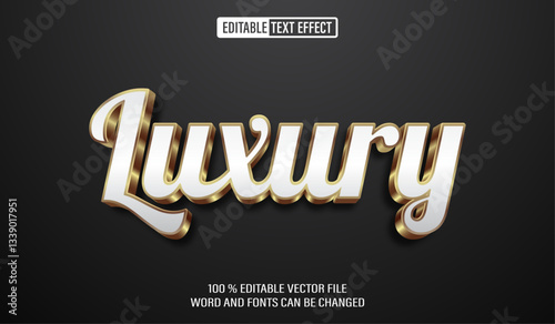 Editable 3d text style effect - Golden Luxury text effect Template