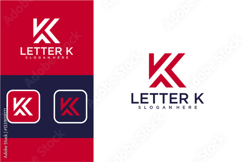 Modern Geometric Letter K Logo Design