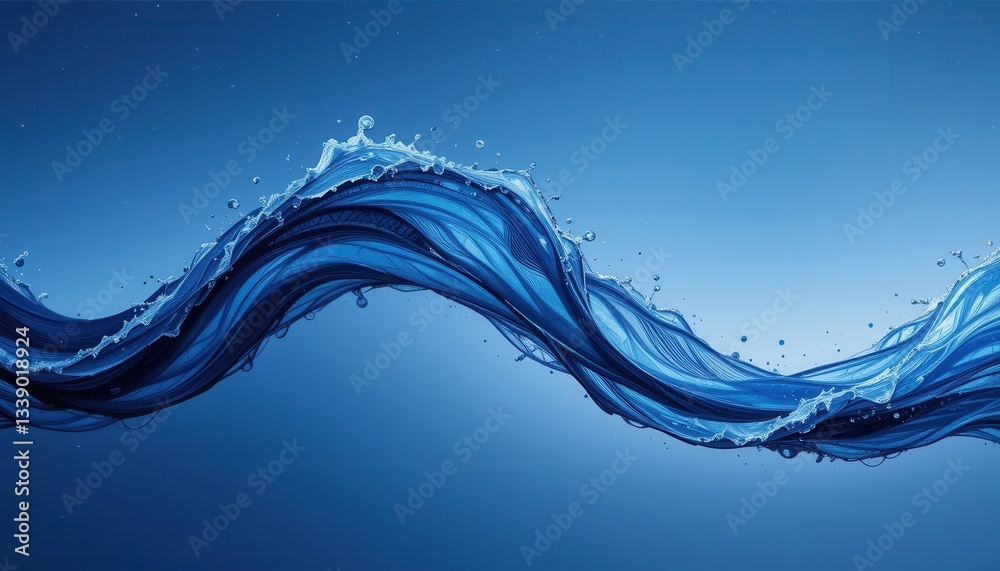 Flowing water wave nature abstract image blue environment close-up view serenity Flowing water wave nature abstract image blue environment close-up view serenity