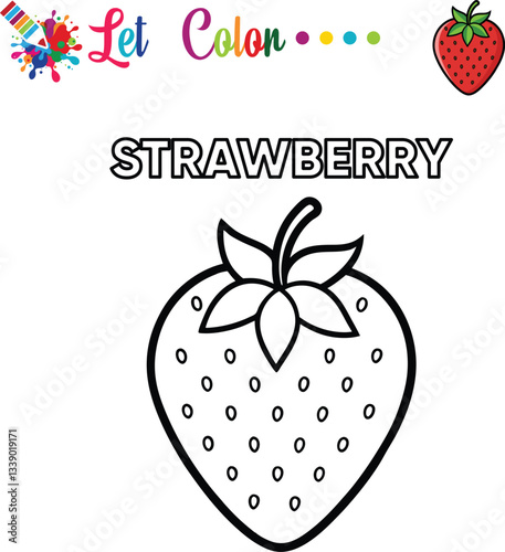 Strawberry Coloring Page for Kids Printable Activity for Preschool Learning and Fun