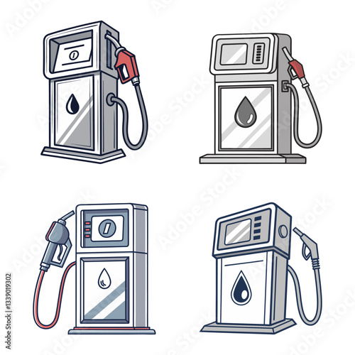 modern fuel pump icon. sleek digital fuel dispenser. realistic vector gas pump design.