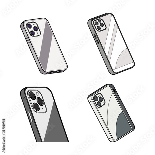 sleek modern smartphone icon. minimalistic vector smartphone illustration. high-quality realistic phone icon design.