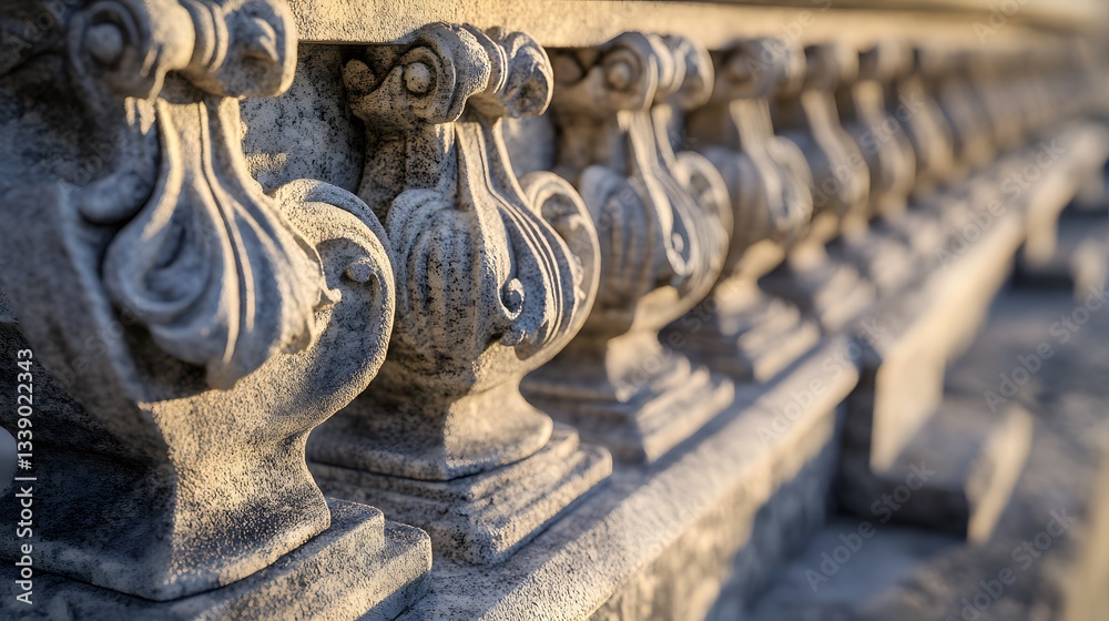 Miniature Baroque Stone Fence Segments