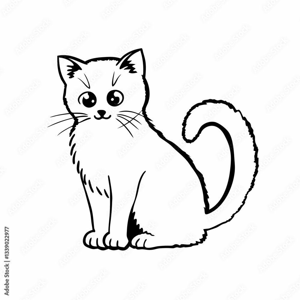Obraz premium vector illustration of a cat