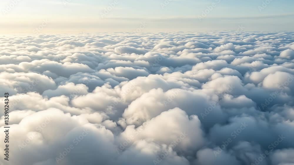 Fluffy clouds floating peacefully in a blue sky during daylight Fluffy clouds floating peacefully in a blue sky during daylight