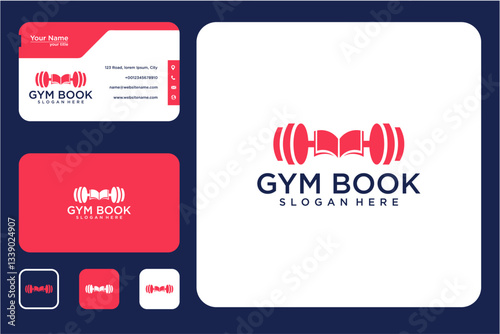 Modern Gym Book Logo Design Branding Materials