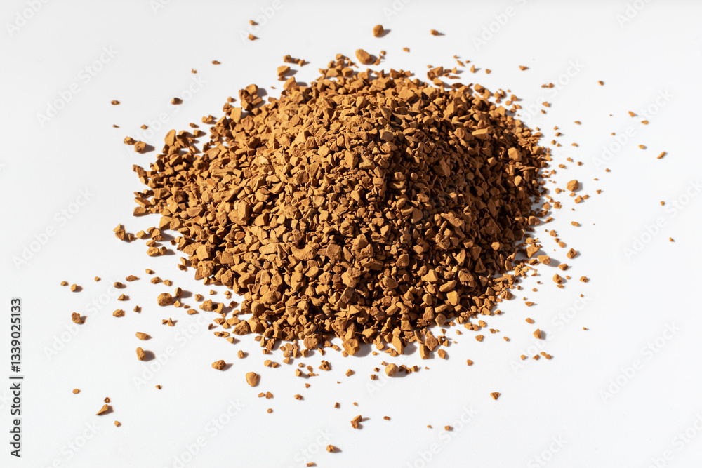 Pile of Instant Coffee Isolated on White Background. Pile of Instant Coffee Isolated on White Background.