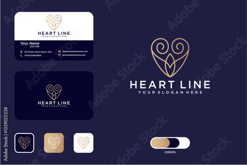 Modern Heart Logo Design Branding Guidelines