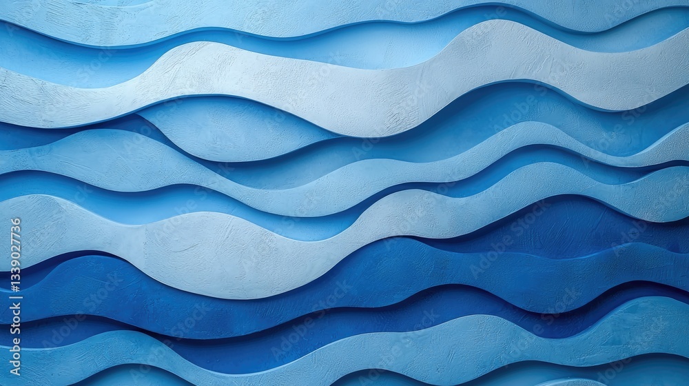 Fototapeta premium layered patterns using varying shades of blue.