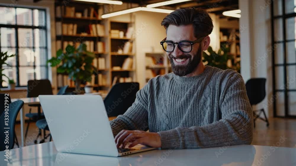 The Man Using Laptop The Man Using Laptop