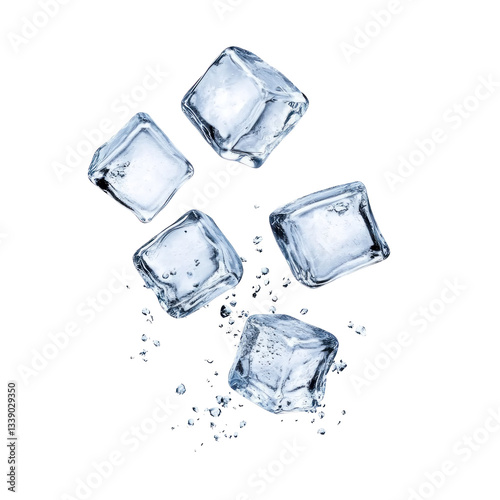 ice cubes isolated on white background