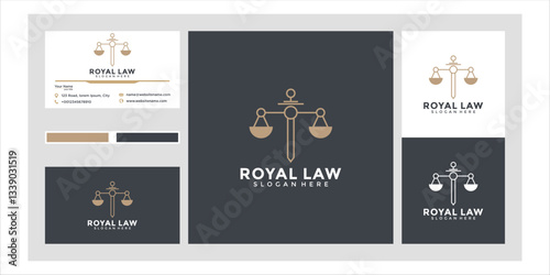 Modern Law Firm Logo Design with Scales of Justice