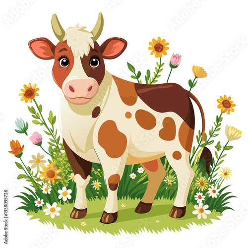 cow with a flower