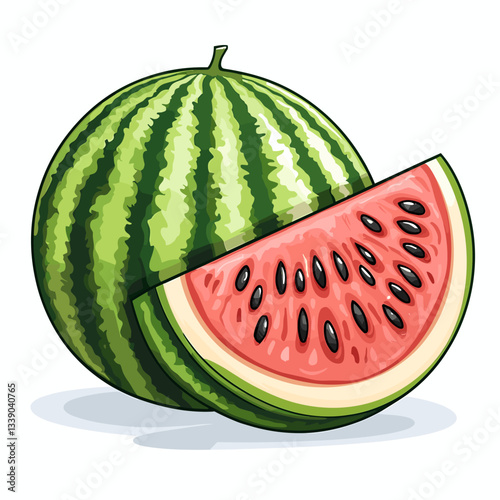 Freshly sliced watermelon showcasing vibrant colors and seeds, ideal for summer recipes