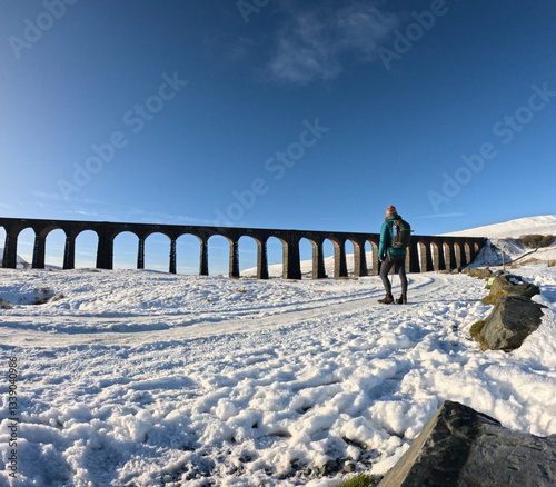 Hiking at Ribblehead in winter