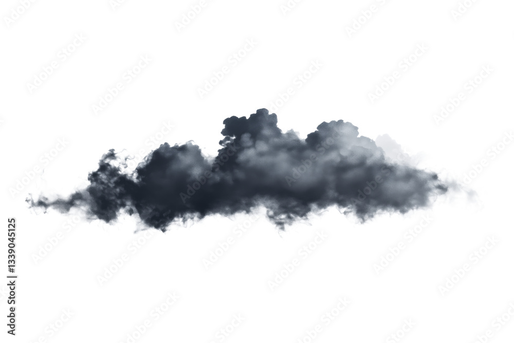 Dark thunderstorm isolated on white or transparent background Dark thunderstorm isolated on white or transparent background