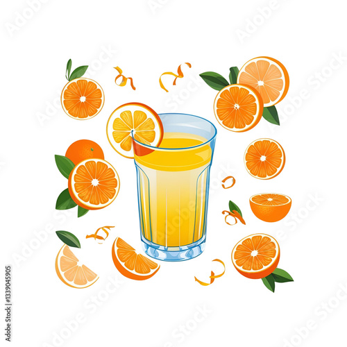 orange juice and fruits