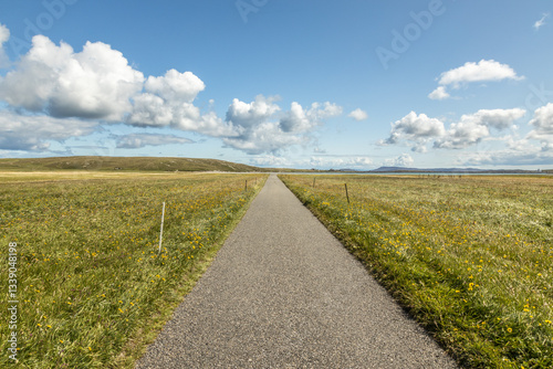 Road across Berneray, Outer Hebrides, Scotland