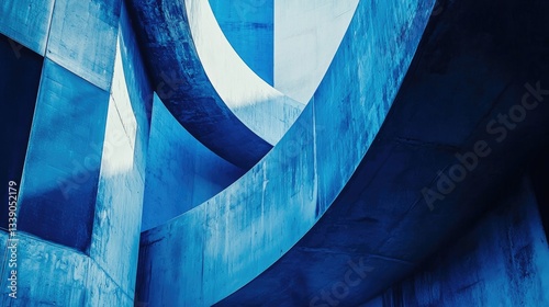 the enigma of abstract forms in blue.