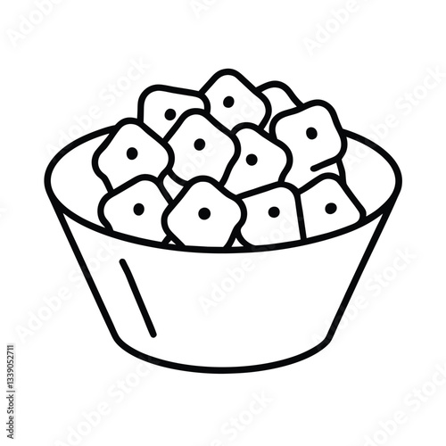 Crispy Fried Potatoes Bowl Snack Food, Cubes, Delicious, Appetizer