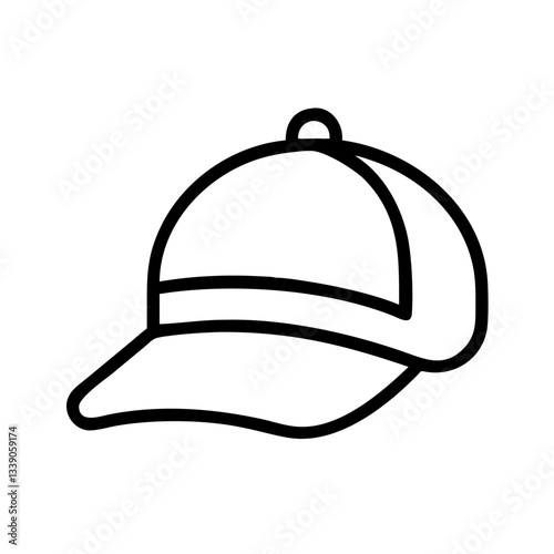 Black and white baseball cap outline