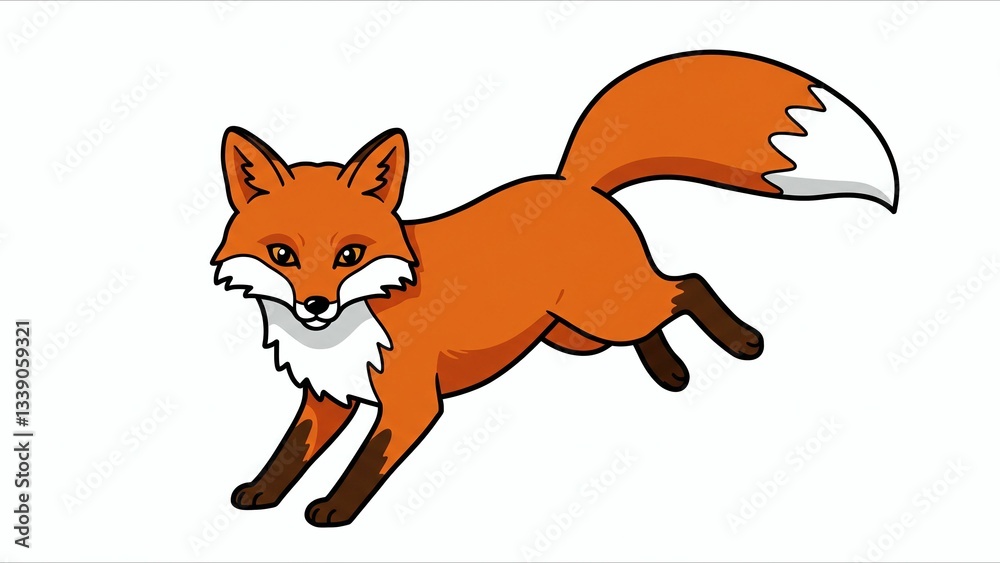 Obraz premium Cartoon Fox Illustration