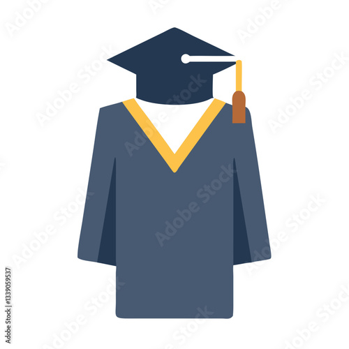 Graduation gown and cap icon