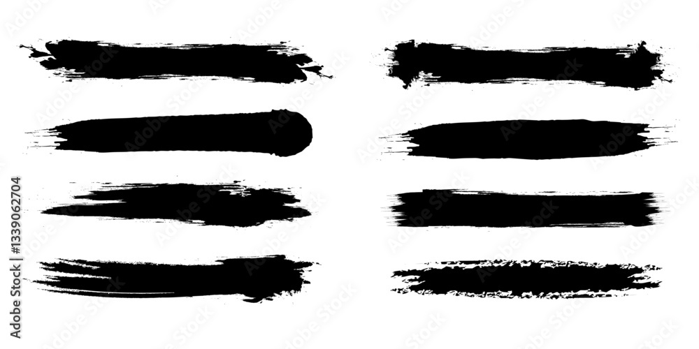 Brush texture, ink, brush pattern, wave pattern brush stroke material, grunge texture on white background Brush texture, ink, brush pattern, wave pattern brush stroke material, grunge texture on white background
