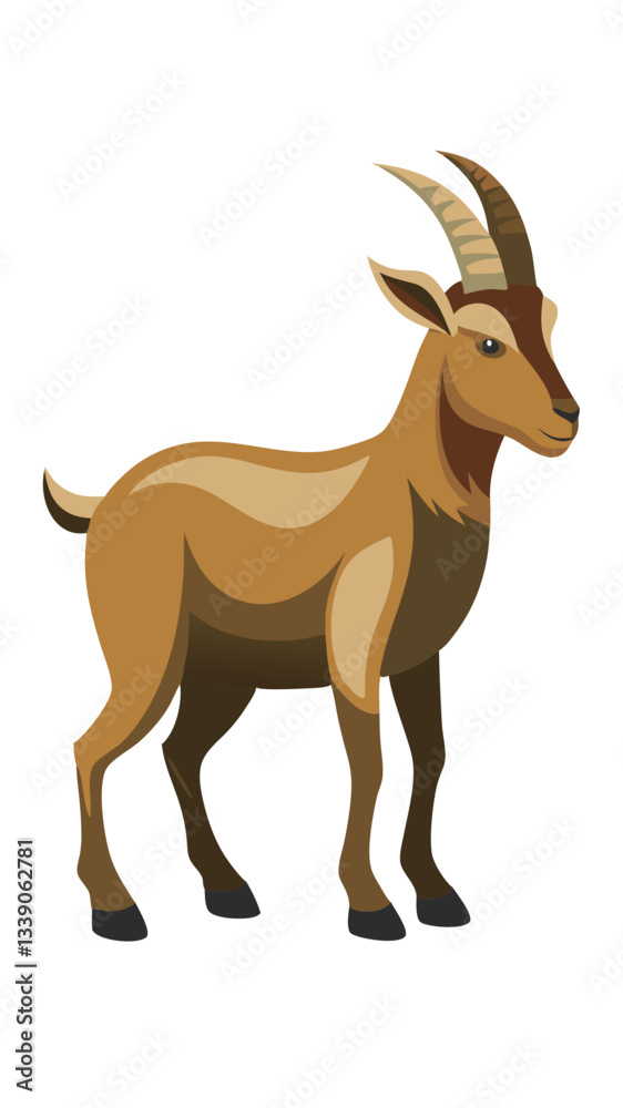 Obraz premium goat on white background