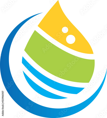 water drop liquid ecology logo element