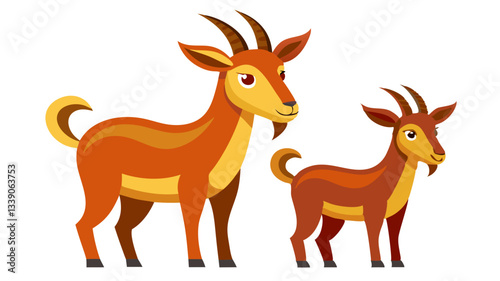 vector illustration of cartoon deer