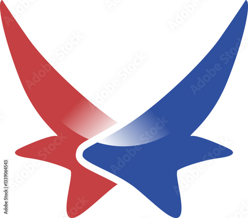 3d wing eagle simple vector logo. arrow