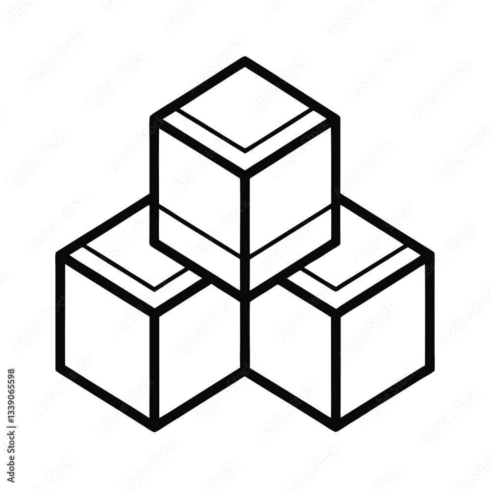 Three isometric cubes, geometric shapes, design, abstract, structure, pattern, blocks, architecture, Three isometric cubes, geometric shapes, design, abstract, structure, pattern, blocks, architecture,