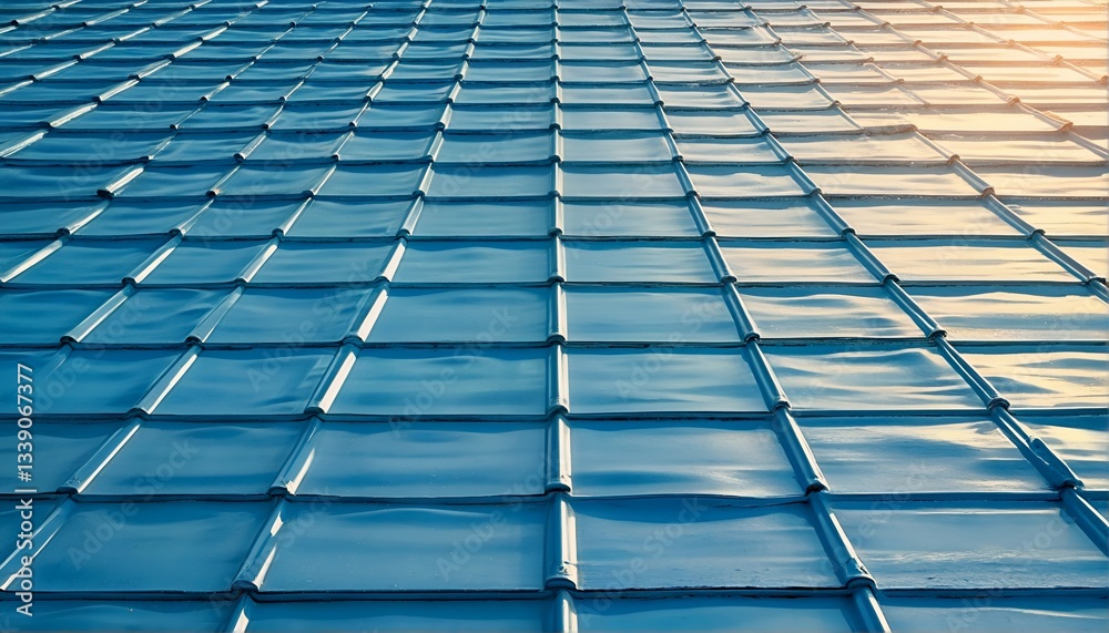 Fototapeta premium a close-up view of a metal roof, showcasing its unique design and features.