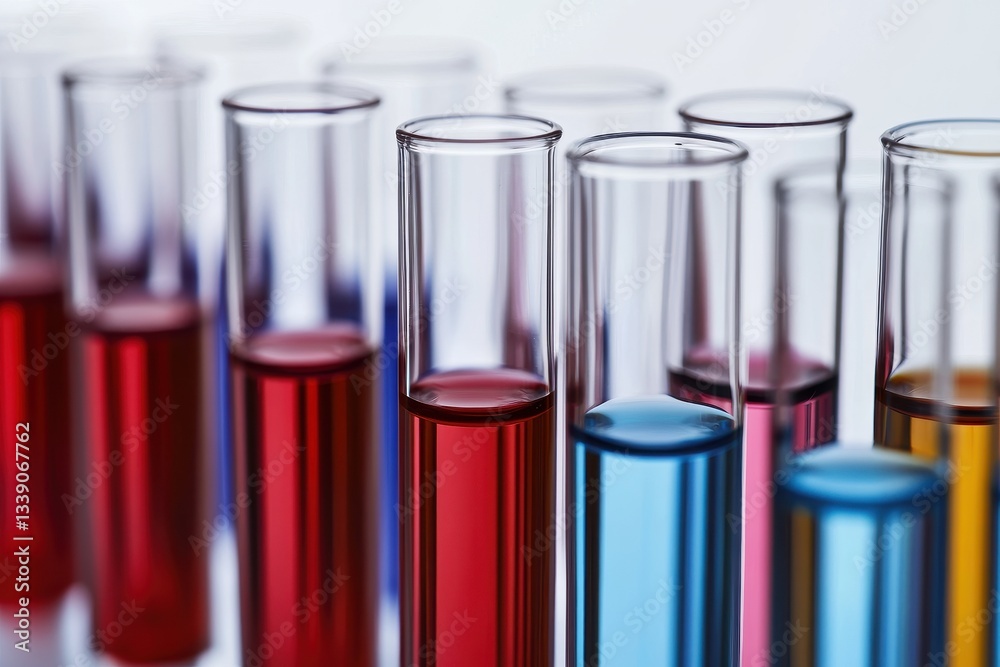 Colorful Test Tubes in a Lab Setting