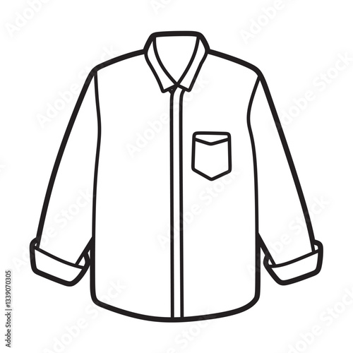 folded hem long sleeve shirt simple black and white