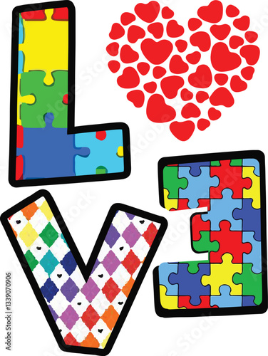 autisum love vector art design