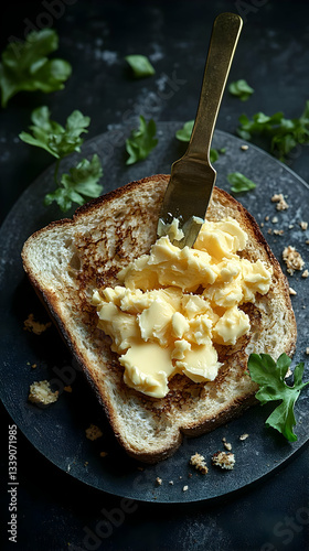 Wallpaper Mural Toasted Bread With Butter And Parsley Torontodigital.ca