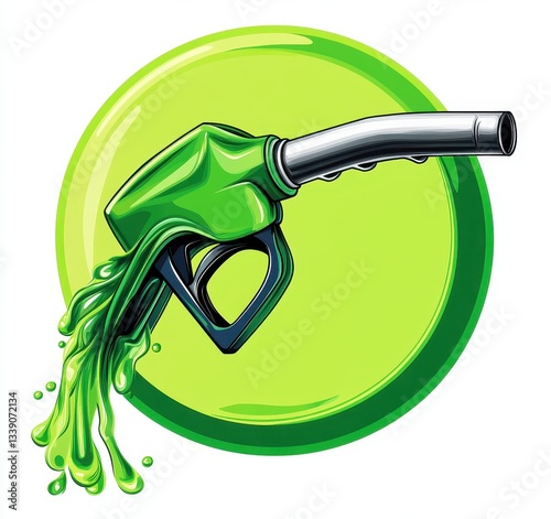 Sustainable Green Fuel Pump Illustration