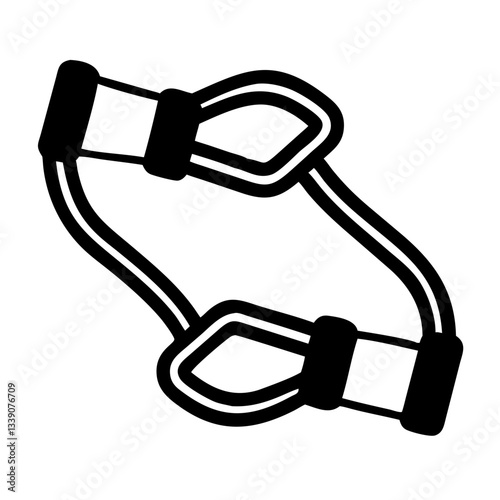 Resistance band icon in black and white