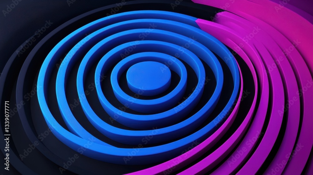 A blue and pink circle with a blue center. The blue circle is the main focus of the image A blue and pink circle with a blue center. The blue circle is the main focus of the image