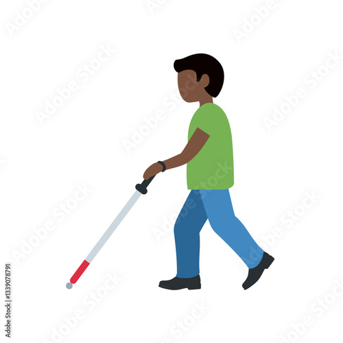 Person with White Cane
