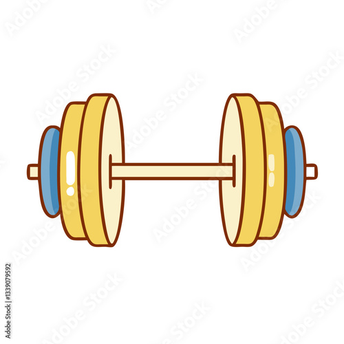 Barbell icon with weight plates