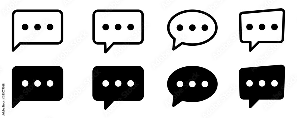 custom made wallpaper toronto digitalChat icon. Set of talk bubble speech icons. Message icon.