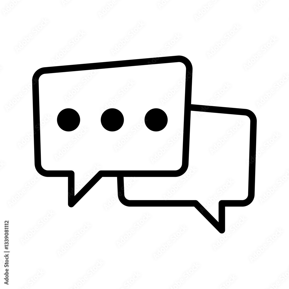 Chat icon. Speech bubble icon. Dialogue balloon icon. Chat icon. Speech bubble icon. Dialogue balloon icon.
