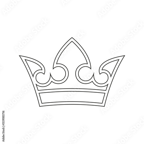 The crown is a symbol of monarchical power silhouetted on a white background