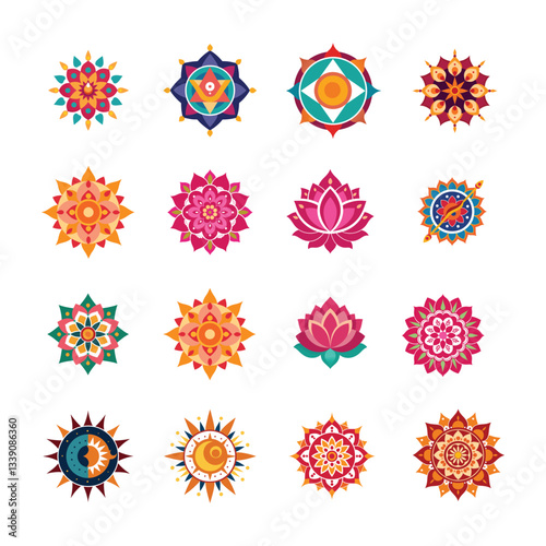 16 Indian Mandala Vector Bundle – Traditional, Floral, Geometric & Decorative Designs