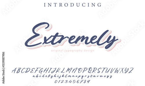 Extremely Font Stylish brush painted an uppercase vector letters, alphabet, typeface