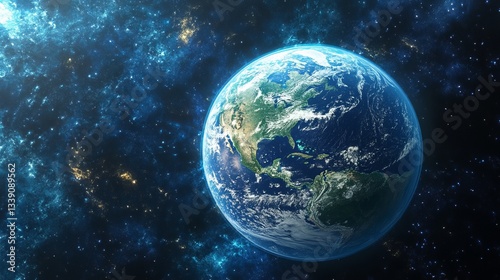 Fototapeta Naklejka Na Ścianę i Meble -  Earth from Space: A Stunning Celestial View