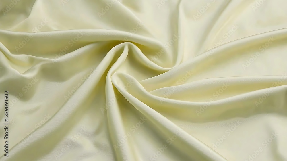 Obraz premium Soft yellow silk fabric gracefully draped with gentle folds and smooth texture for elegant backgrounds
